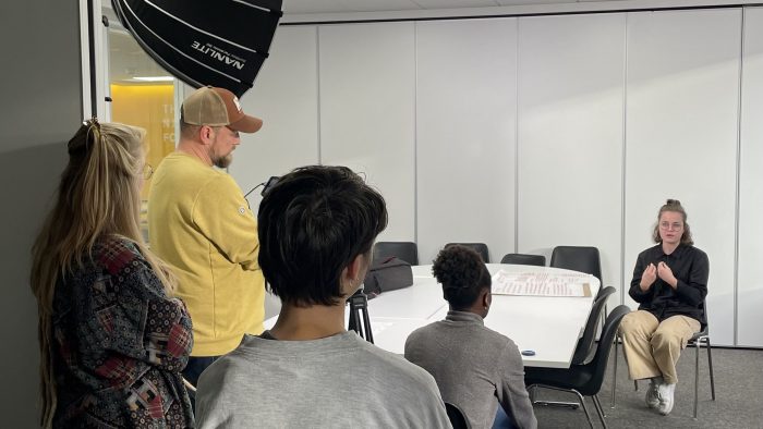 Students filming